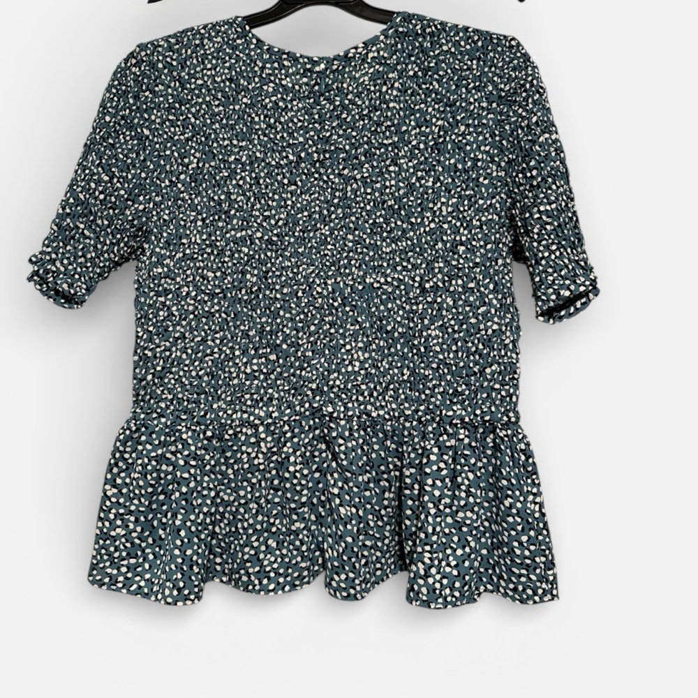 Ann Taylor Women's Blue Patterned Top